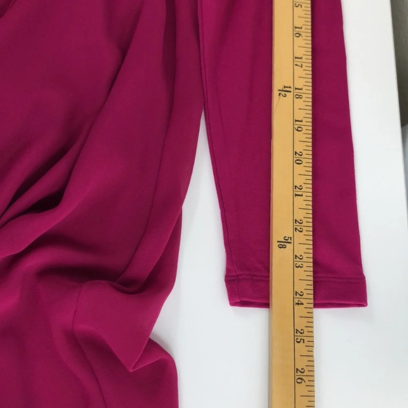 2/$30 LOGO LOUNGE by Lori Goldstein Cardigan Fuchsia Size Small Knit W/Chiffon - Picture 14 of 16